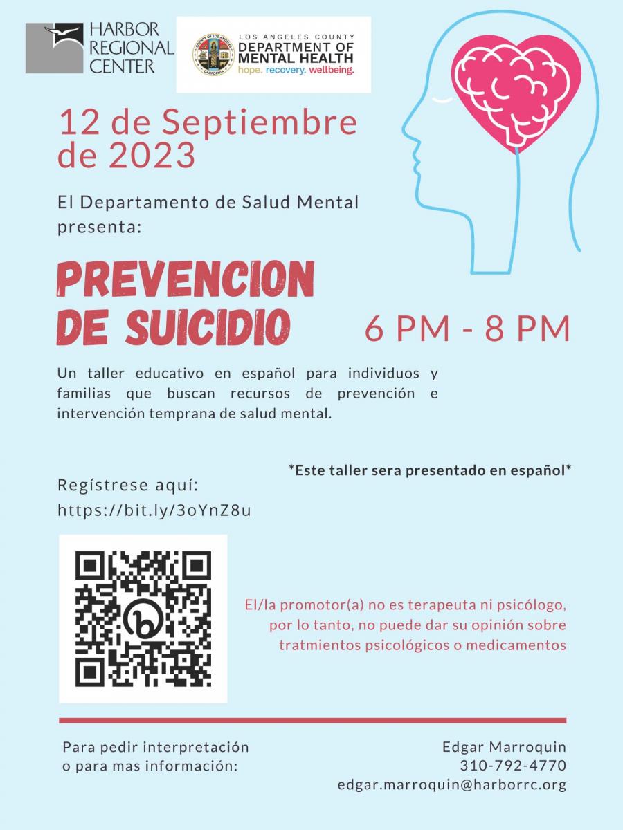 Prevención de Suicidio - Harbor Regional Center