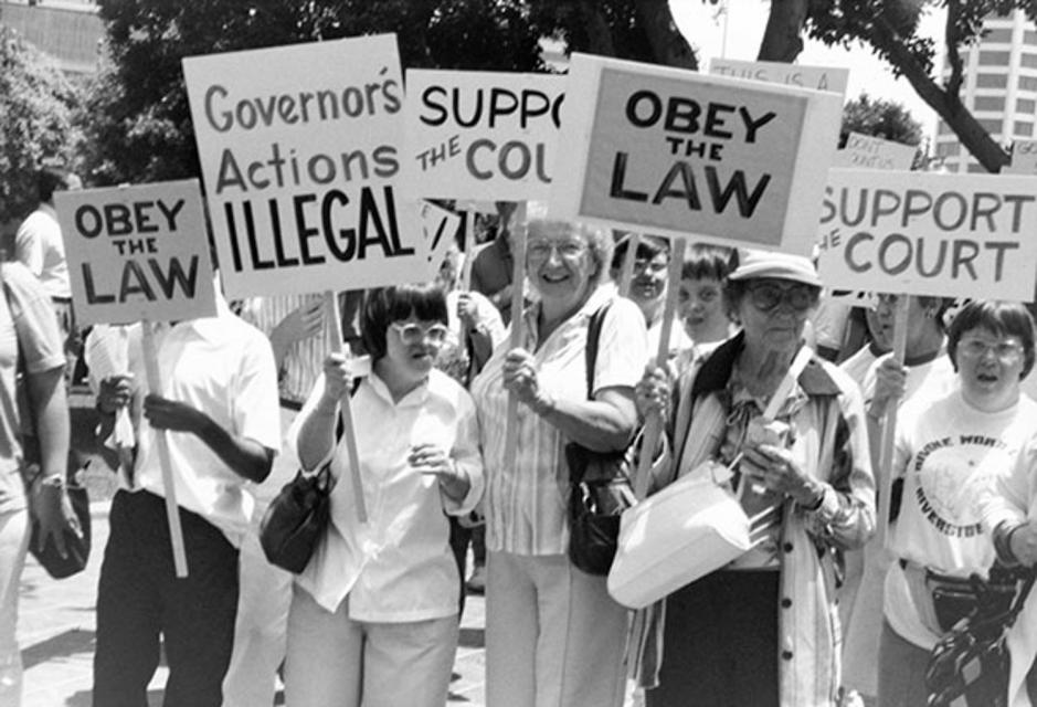 Parents advocating in 1980s