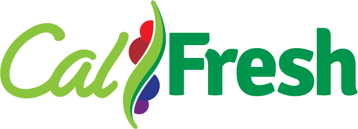 CalFresh logo with green text and stylized fruits design.