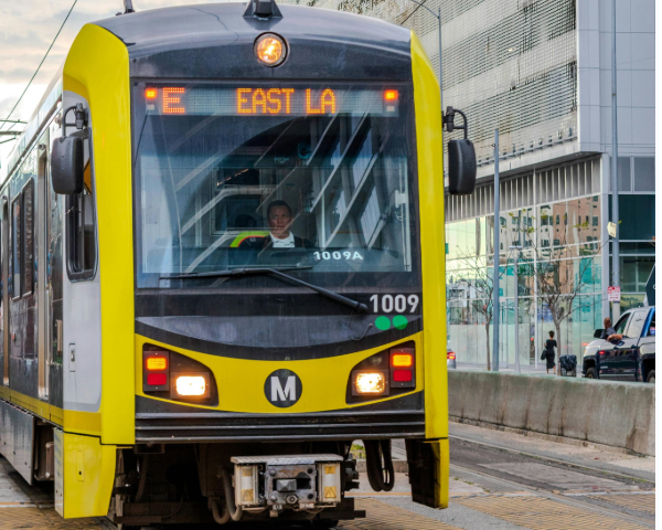 Yellow East LA train